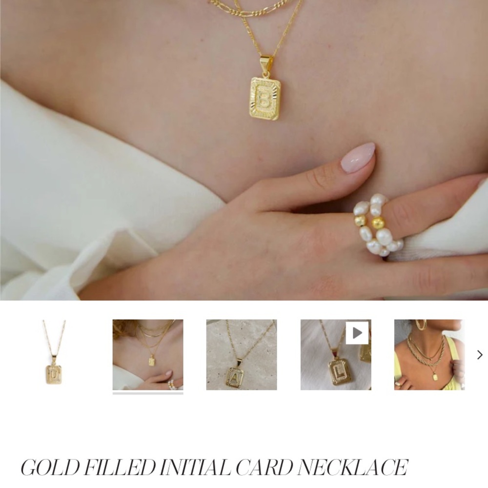 “J” BRACHA Gold Initial Necklace